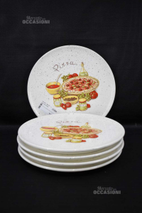 Ceramic Plates Pizza 5 Pieces