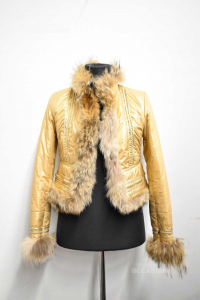 Jacket Woman Andxandxsize.42 Golden With Edge Of Fur