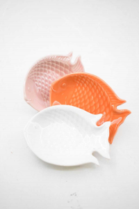 Ceramic Plates Fish 8x11 Cm 3 Pieces