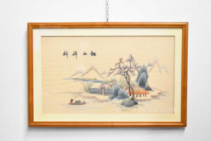 Painting Japanese Embroidered 72x47 Cm