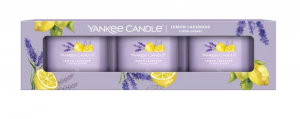 Yankee Candle - Lemon Lavender - Set 3 candele votive in vetro