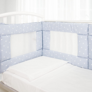  Paracolpi Lettino Air Mesh Ad Alta Traspirabilità - Stelle Azzurro
