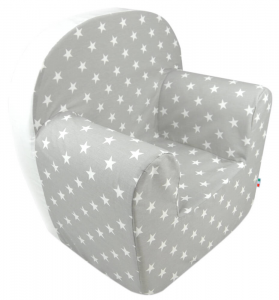 Poltroncina in Puro Cotone Sfoderabile - Stellina Grigio Chiaro