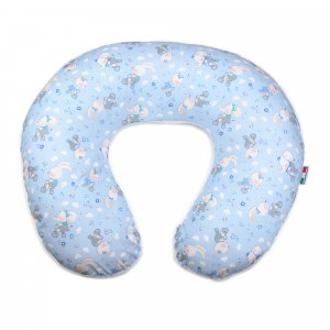 Cuscino Allattamento Kikka Gravidanza Neonato XXL (Animaletti Azzurro)