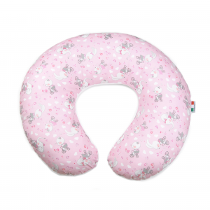 Cuscino Allattamento Kikka Gravidanza Neonato XXL (Animaletti Rosa)