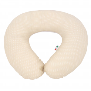 Cuscino Allattamento Kikka Gravidanza XXL (Pois/Righe Beige)
