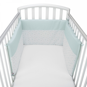  Paracolpi Lettino Sfoderabile per Culla con Cerniera Facile da Lavare 100% Cotone di Piquet Spessore 4 Cm (SellinaVerde)