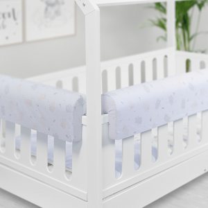 Paracolpi Lettino Montessori 90 Cm Riduttore Lettino Protezione Letto - 90 Cm, Orsetto Azzurro