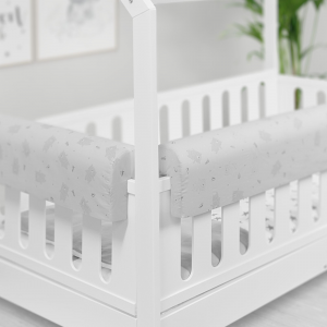 Paracolpi Lettino Montessori 70 Cm Riduttore Lettino Protezione Letto - 70 Cm, Orsetto Grigio