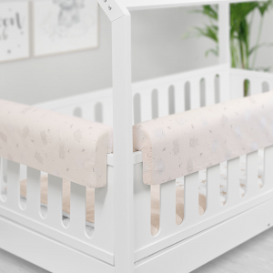 Paracolpi Lettino Montessori 70 Cm Riduttore Lettino Protezione Letto - 70 Cm, Orsetto Beige