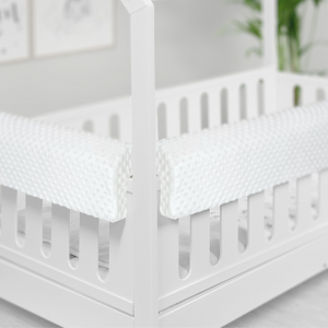 Paracolpi Lettino Montessori 70 Cm Riduttore Lettino Protezione Letto - 70 Cm, Minky Bianco
