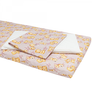 Materasso Lettino da Campeggio con Cuscino e Federa -Orsetto Marinaio Rosa-