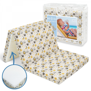 Materasso Lettino da Campeggio - Tappeto Gioco con fondo antiscivolo 120x60x6 cm - Lion