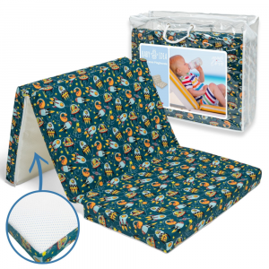 Materasso Lettino da Campeggio - Tappeto Gioco con fondo antiscivolo 120x60x6 cm - Missile