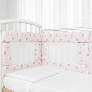 Paracolpi Lettino Air Mesh Ad Alta Traspirabilità - Fantasia Rosa