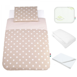 Lenzuola Next To Me Compatibili 5 Pezzi - Stelle Beige