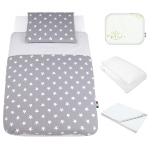 Lenzuola Next To Me Compatibili 5 Pezzi - Stelle Grigio