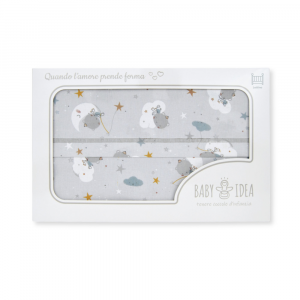Set Lenzuola Lettino Bambino 3 Pezzi - Fantasia Grigio