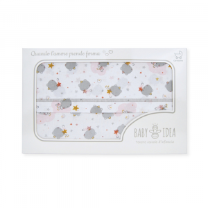 Set Lenzuola Carrozzina Bambina 3 Pezzi - Fantasia Rosa
