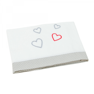 Set Lenzuola Lettino Bambino 3 Pezzi - Love Grigio