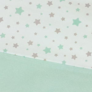 Set Lenzuola Lettino Bambino 3 Pezzi - Piquet Stelline Verdi