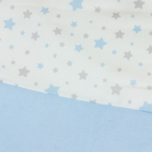 Set Lenzuola Lettino Bambino 3 Pezzi -Piquet Stelline Azzurro