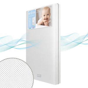 Materasso Lettino Neonato Antisoffoco - Bianco/Grigio, 64x124