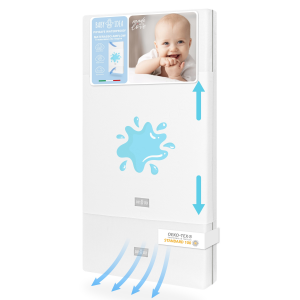 Materasso Lettino Airflow Antisoffoco + Salvapipì Tubolare (Bianco/Grigio, 64x124)